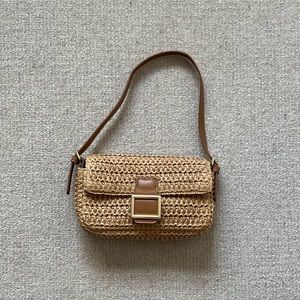Forever 21 raffia shoulder bag